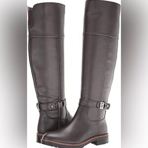 NWOT Tommy Hilfiger Felvia Lug Bottom dark brown/espresso Riding Boots Size 6.5